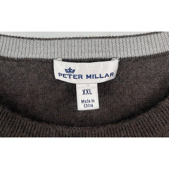 Peter Millar Crown Soft Merino Wool Silk Lightweight Sweater Size XXL Brown - Picture 2 of 5